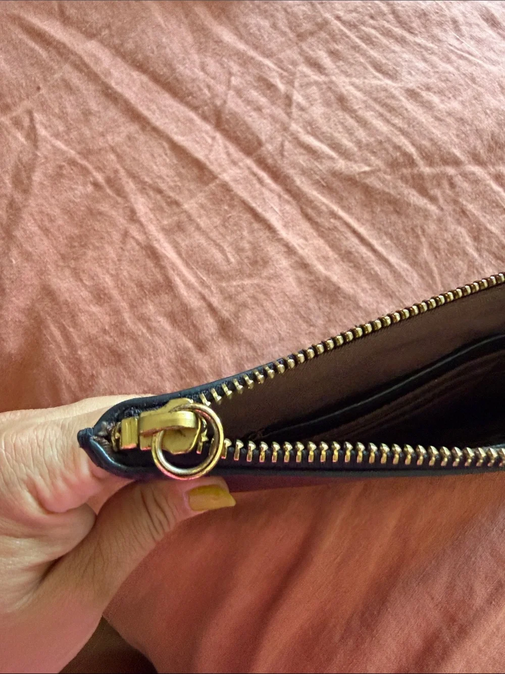 Ralph Lauren Black Leather Zip Pouch
